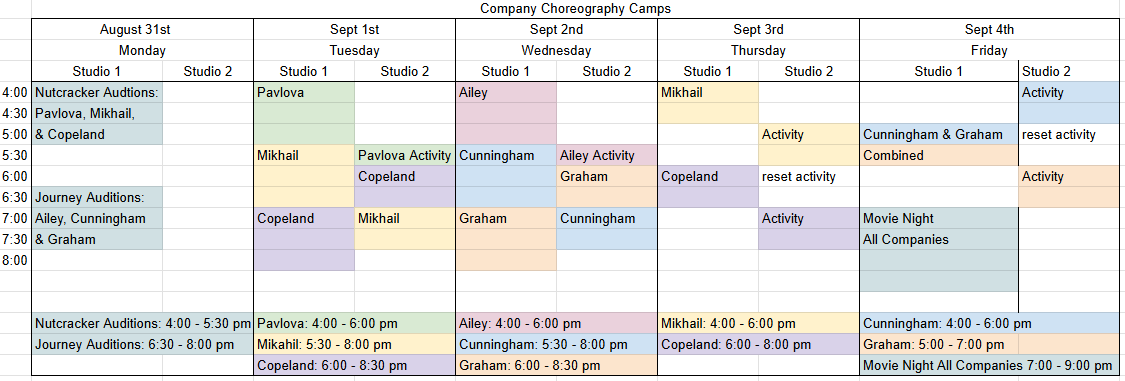 2026 Summer Company Choreography Camp